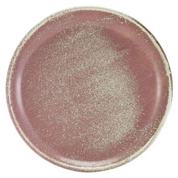 Genware Terra Porcelain Rose Coupe Plate 24cm