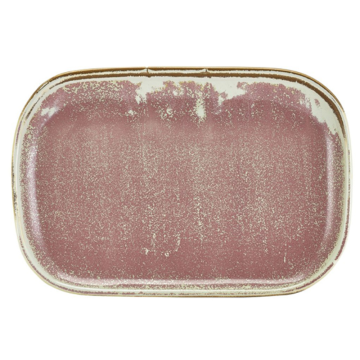 Genware Terra Porcelain Rose Rectangular Plate 29 x 19.5cm