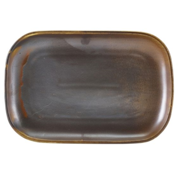 Genware Terra Porcelain Rustic Copper Rectangular Plate 24 x 16.5cm
