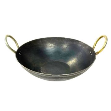 Round Black Iron Conical Karahi 10&quot;