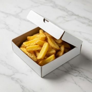 Corrugated Box, Chip, White, 145 x 138 x 46 mm (Pack 100)