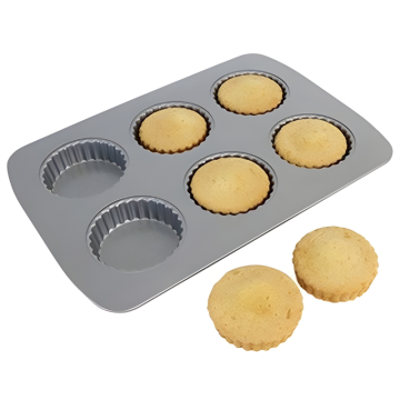 Non Stick 6 Cup Tart Pan (37.3 x 26.1cm / 14.7 x 10.3&quot;)