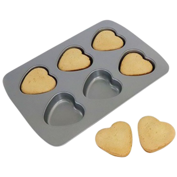 Non Stick 6 Cup Heart Pan (37.3 x 26.1cm / 14.7 x 10.3&quot;)