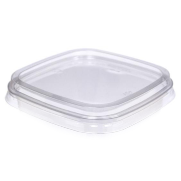 Clear PET Square Deli Container Lid, Fits 128186, 128187 and 128188 (Pack 50)
