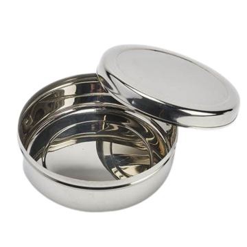 Round Steel Shallow Storage Container (Puri) No13. 21cm x 9 cm / 2.75 Litre