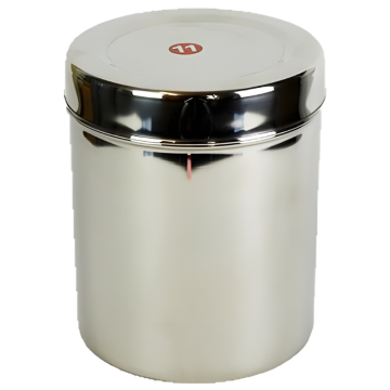 Round Steel Tall Storage Container (Ubha) No10. 10.5cm x 13cm / 1 Litre