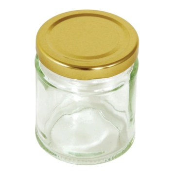 Tala Round Preserving Glass Jar with Gold Screw Top Lid 240ml / 8.5oz