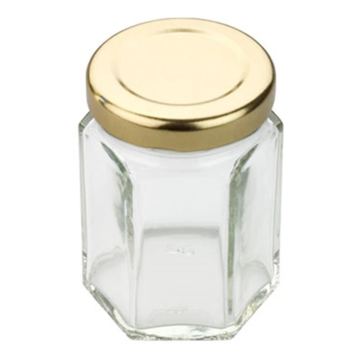 Tala Hexagnol Glass Jar with Gold Screw top Lid 55ml / 2oz