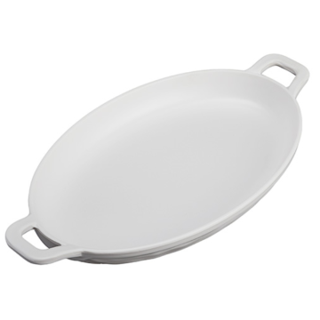 Melamine Oval Serving Dish White 19x12cm