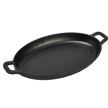 Melamine Oval Serving Dish Black 23.5x10cm