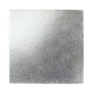 Square Double Thick 3mm Cake Card Silver 11&quot; (Pack 10)