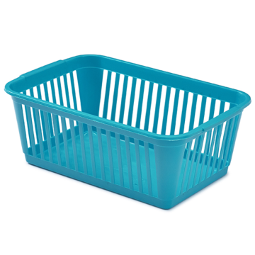 Whitefurze Plastic Handy Basket 30cm Teal