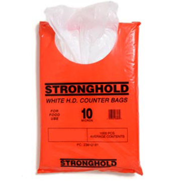 Stronghold White HD Counter Bag / Food Bag 10&quot;x12&quot; (Pack 1000)