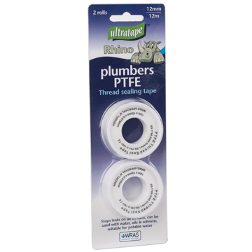 Plumbers PTFE Tape 12mm x 12 metre (Pack 2)
