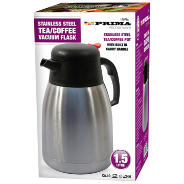 Prima Stainless Steel Vacuum Pot for Tea / Coffee 1.5 Litre
