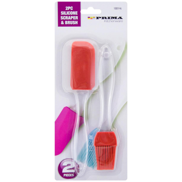 Prima Silicone Scraper &amp; Brush (Pack 2)