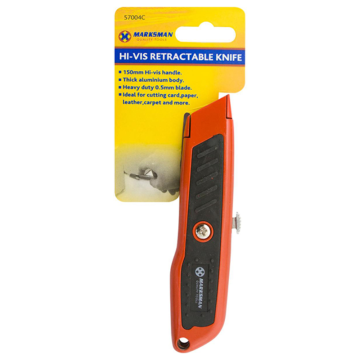 Marksman Retractable Knife with Hi Vis Handle 6&#039;&#039; / 150mm