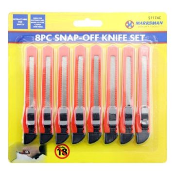 Marksman 8pcs Snap Off Knife Set (Pack 8)