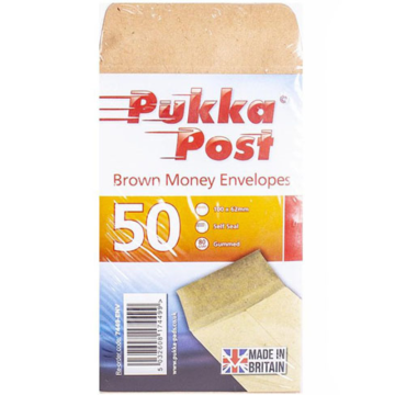 Manilla Brown Money Envelope (Pack 50)