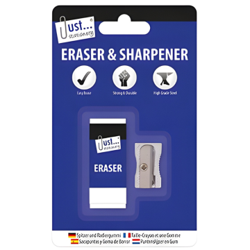 Just Stationery Metal Sharpener &amp; Eraser
