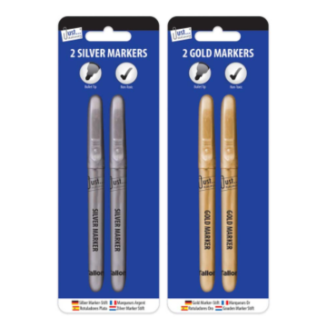 Just Stationery 2 Markers Gold or Silver (Pack 2)