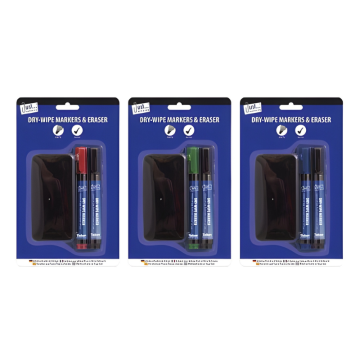 Just Stationery Whiteboard Markers &amp; Eraser