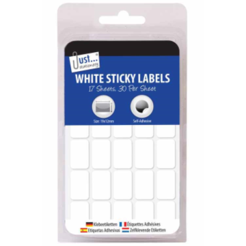 Just Stationery 510 White 19 x 12mm Sticky Labels