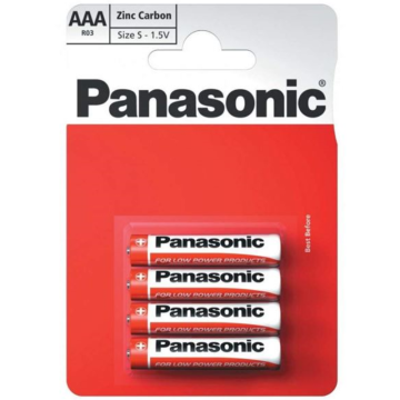 Panasonic Zinc Batteries AAA (Pack 4)