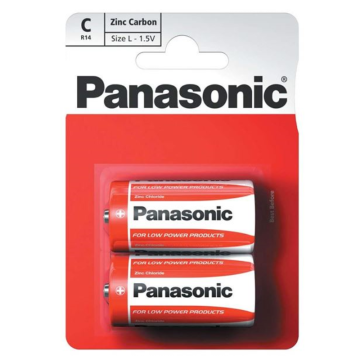Panasonic Zinc Batteries Size C (Pack 2)