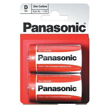 Panasonic Zinc Batteries Size D (Pack 2)