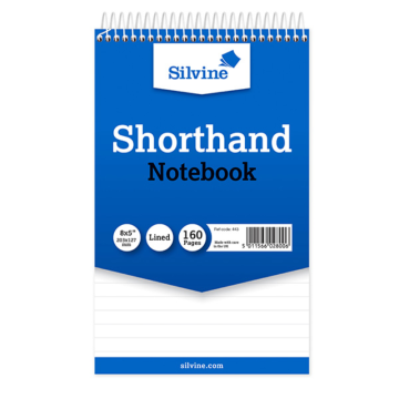Silvine Shorthand Spiral Notepad 8&quot;x5&quot;