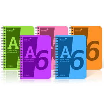 Silvine Twin Wire Notebook Lined 160 Pages A6