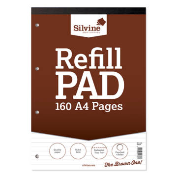 Silvine A4 Refil Pad 160 Pages Lined Perforated