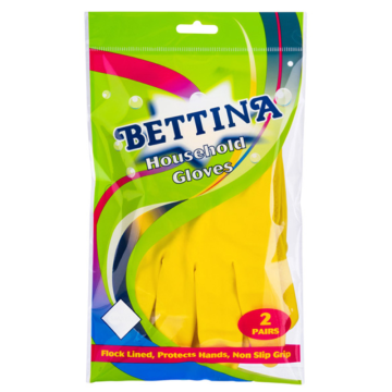 Bettina Yellow Washing Up Gloves Large 2 Pairs (Pack 2)