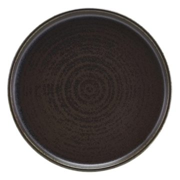 Genware Terra Porcelain Black Low Presentation Plate 21cm