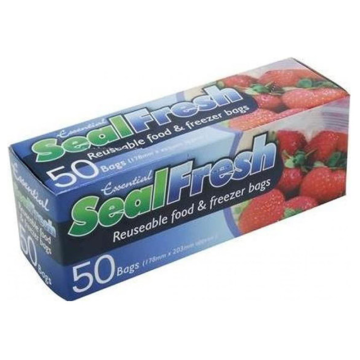 Seal Fresh Reusable Food &amp; Freezer Bags 178 x 203mm (Pack 50)
