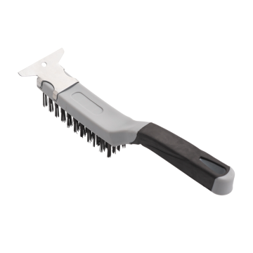 Wire Grill Brush and Scraper 4 Rows with Soft Grip Handle