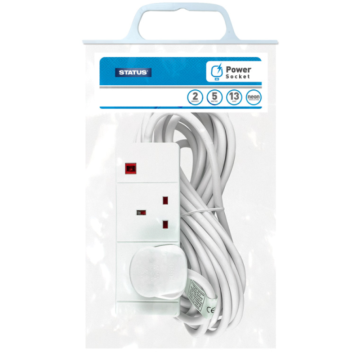 Status 2 Way 5 Meter Extension Wire Socket with Neon Indicator