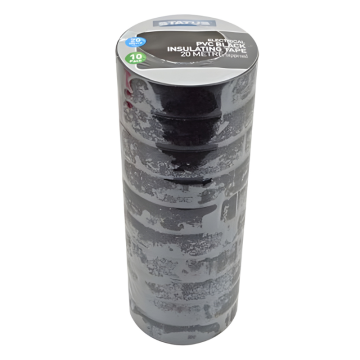 Status PVC Electrical Tape Black 20 Meter (Pack 10)