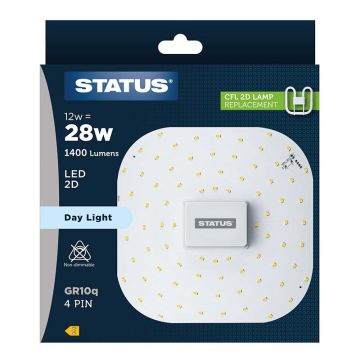 Status Low energy 2D 4 Pin Tube Light Bulb Warm White 12W