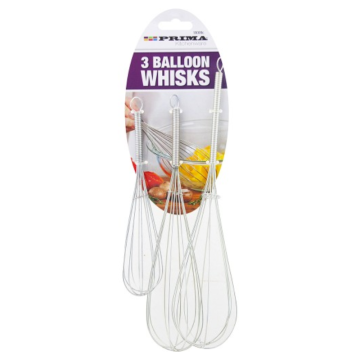 Prima Steel Balloon Whisk (Pack 3)