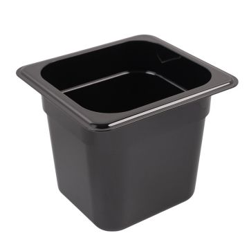 Gastronorm Pan Black Polycarbonate 1/6 150mm Deep