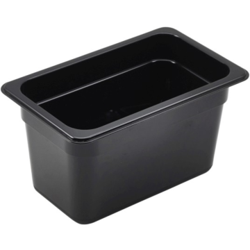 Gastronorm Pan Black Polycarbonate 1/4 150mm Deep