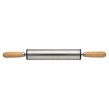 Non Stick Steel (Revolving / Static) Rolling Pin with Wooden Handles