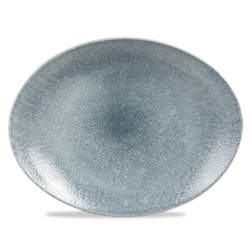 Churchill Studio Prints Raku Topaz Blue Orbit Oval Coupe Plate 12.5&quot; (Pack 12)