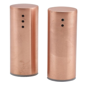 Copper Plated Straight Sided Salt &amp; Pepper Set 7.5cm