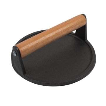 Cast Iron Round Burger Smasher Press 18cm
