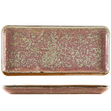 Genware Terra Porcelain Rose Narrow Rectangular Platter 30 x 14cm
