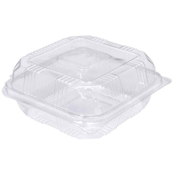Clear Hinged Square Bakery / Cake Container Medium 20x20x8cm (Pack 50)