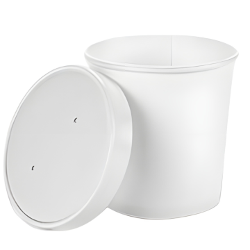 White Paper Soup Cup and Lid 340ml/12oz (Pack 25)